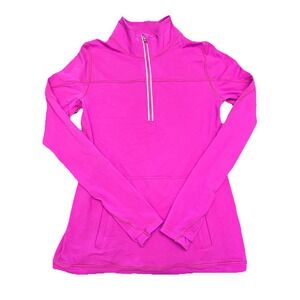 Ivivva 1/2 Zip Pullover Jacket Sz 14 Pink Go the Distance Long Sleeve Athletic